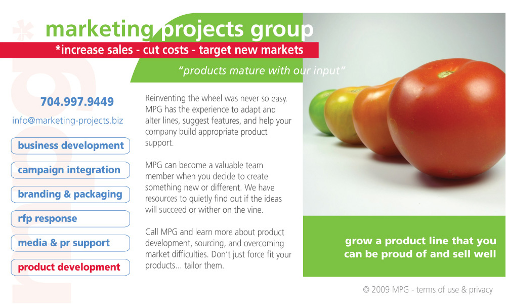Marketing Projects Group Product Development, Analysis, Sourcing, Features and Customized Support